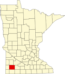 Map of Minnesota highlighting Murray County